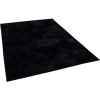 Luxus Super Soft Fellteppich Pearl Schwarz - Pergamon - Teppich aus 100% Polyester, gewebt mit ca. 19 mm Gesamthöhe. Ideal für Parkett- und Laminatböden, flusenfrei und perfekt für Fußbodenheizung.