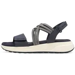 Tamaris Damen Sandalen in Dunkelblau, Größe 40 - Wanderschuhe für Damen, ideal für warme Tage. Mit rutschhemmender Laufsohle und praktischem Klettverschluss für perfekten Halt.