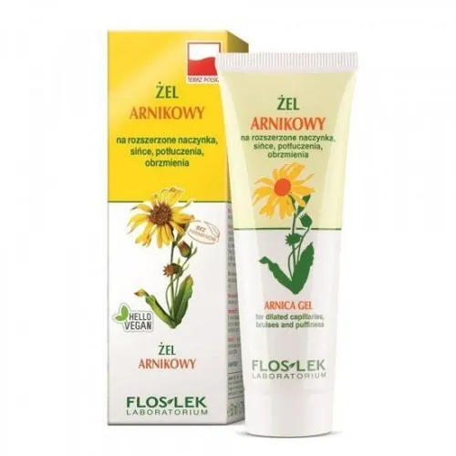 Floslek Żel arnikowy auf erweiterten Nährstoffen für Augenpflege - Tagespflege mit arnikahaltigem Gel, ideal zur Minderung von Schwellungen und zur Unterstützung bei blauen Flecken.