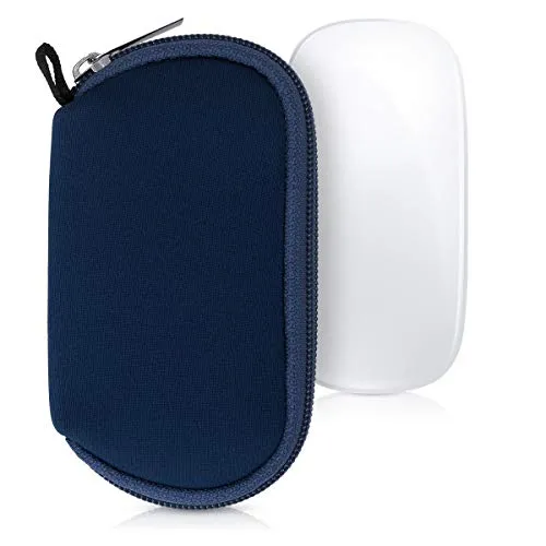 kwmobile Hülle für Apple Magic Mouse 1/2 Hülle - Mouse Case - Neopren Tasche - Schutzhülle für PC Maus - Transporttasche Zubehör - Dunkelblau