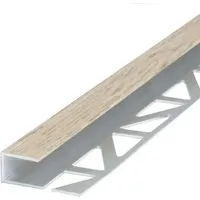 Dalsys Abschlussprofil 100cm Aluminium Eiche Hell Abschlussleiste