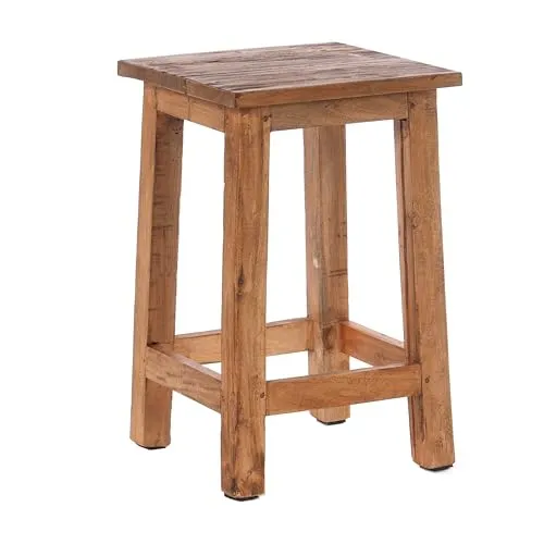 DESIGN DELIGHTS RUSTIKALER Holz SITZHOCKER Madero - Hocker fürs Kinderzimmer aus Recyclingholz, handgefertigt mit einzigartigem Charakter. Ideal für Wohnzimmer und Spielzimmer, sorgt für ein natürliches Ambiente.