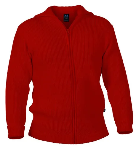 Blauer Peter Strickjacke aus Merino mit Troyerkragen und Reißverschluß