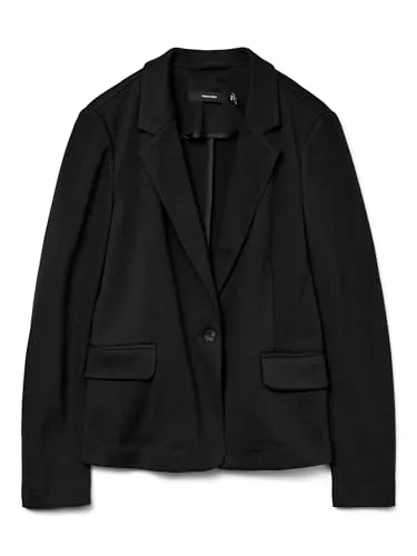 Vero Moda Jerseyblazer VMJULIA LS BLAZER schwarz 36 - Business-Mode, taillierter, elastischer Jerseyblazer mit Reverskragen und Pattentaschen - ideal für einen eleganten Look im Büro.