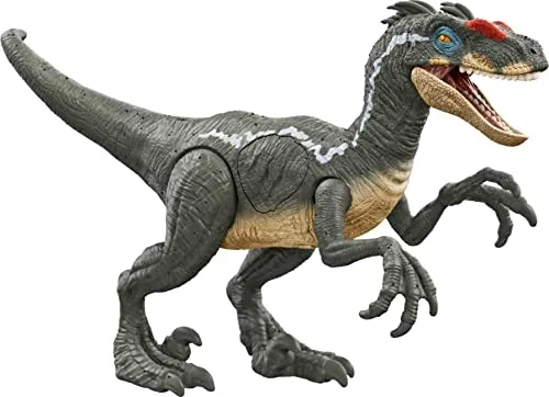 Jurassic World Velociraptor Licht und Ton HNC11 - Spielfigur mit interaktiven Lichtern und Geräuschen, erweckt Jurassic World zum Leben und bietet Augmented Reality-Erlebnisse für Dinosaurier-Fans ab 4 Jahren.