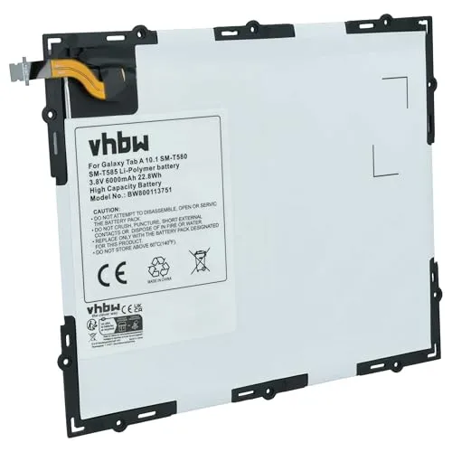vhbw Akku Ersatz für Samsung GH43-04628A, EB-BT585ABE, EB-BT585ABA für Tablet Pad (6000 mAh, 3,8 V, Li-Polymer)