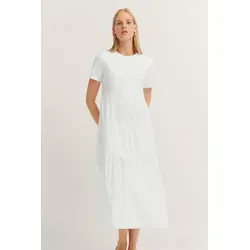 Bugatti Sommerkleid mit Raffungen in Weiß in weiß von Bugatti