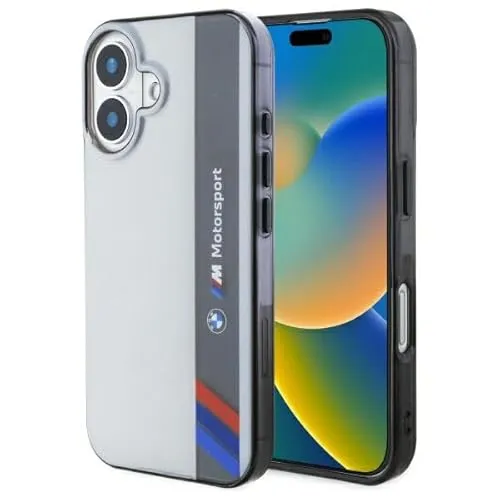 BMW Motorsport IML Vertical Stripe Hülle für iPhone 16 6.1