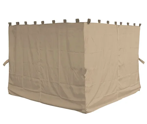Quick Star Pavillonseitenteil Set 4tlg. Nizza 3x4 Sand - Pavillon-Seitenteile für 3x4m Pavillons, mit Reißverschluss und Klettband, ideal für Garten, Terrasse und Camping, einfache Montage und robustes Polyester.