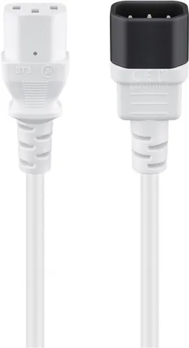 Kaltgeräte Verlängerungkabel, Weiß, (3*0,75 mm²), 0,5 m