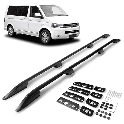 CHROMEMASTER | Dachreling Dachträger Kompatibel mit VW Multivan T5 L1 | SWB KURZ 2003-2015; Zur Befestigung der Dachgepäckträger, Dachkörben, Dachboxen oder Dachfahrradträger | Konstruktion aus Alu