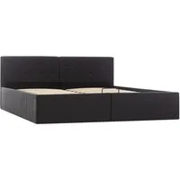 vidaXL Stauraumbett Hydraulisch Schwarz Kunstleder 160×200cm - Stylisches Stauraumbett mit hydraulischem Gasmechanismus für müheloses Anheben. Ideal für platzsparende Aufbewahrung in Ihrem Schlafzimmer. Perfekt für eine Matratze von 160×200 cm.