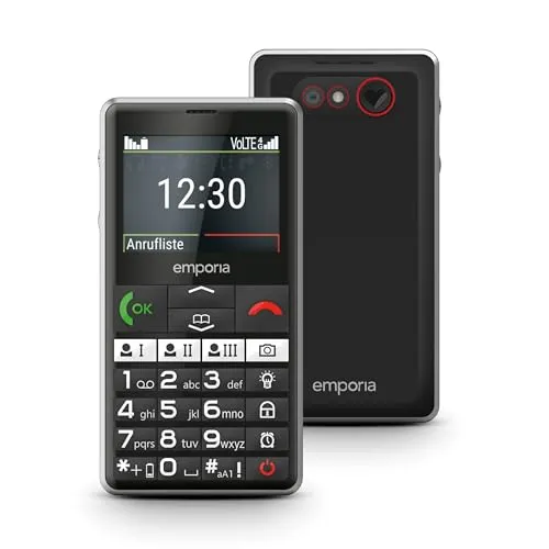 emporiaPURE-LTE Seniorenhandy 4G - Tastenhandy mit Notruftaste und extragroßen Tasten für einfache Bedienung, ideal für Senioren