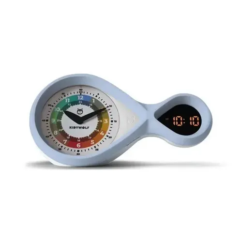 KIDYWOLF Analoger & digitaler Wecker hellblau in blau von KIDYWOLF