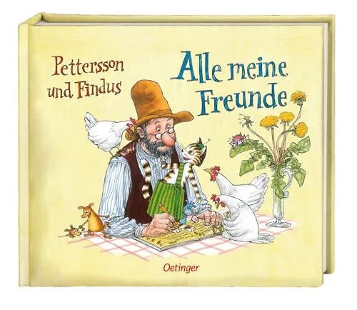 Pettersson und Findus. Alle meine Freunde - Freundschaftsbuch für Kinder, liebevoll gestaltet mit Platz für 42 Freunde und Original-Illustrationen von Sven Nordqvist. Perfekt für die Grundschule!