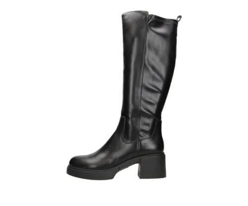 Fitters Damen Stiefel Toma Schwarz - Übergrößen - Wanderschuhe in Komfort Übergröße, aus veganem Leder mit praktischem Reißverschluss und stabilem Blockabsatz für sicheren Halt.