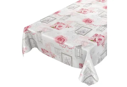 ANRO Tischdecke Wachstuchtischdecke Gartentischdecke Wachstischdecke (Einzelstück 1-tlg), Geprägt 140x100cm wasserabweisend