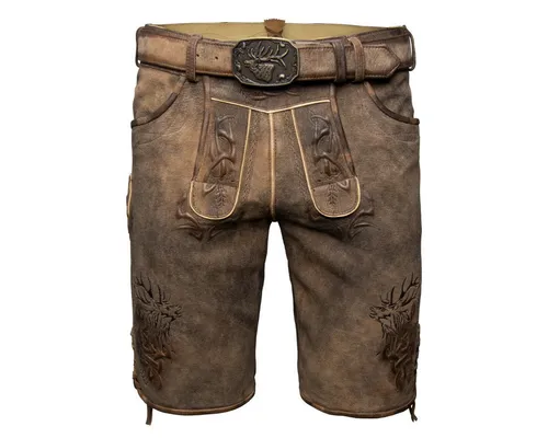 Spieth & Wensky Trachtenlederhose Marc Herren 46 braun - Herren-Trachtenlederhose aus 100% Leder, strapazierfähig und ideal für festliche Anlässe oder das Oktoberfest.
