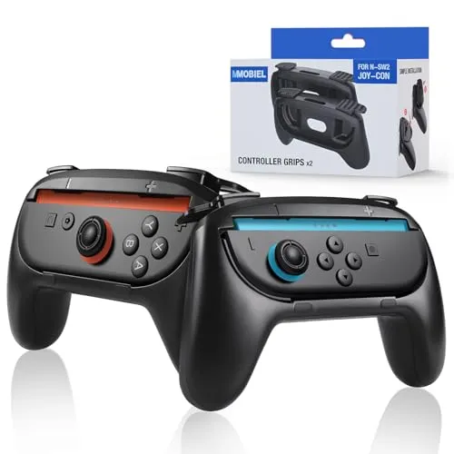 MMOBIEL Controller Griffe für Nintendo Switch 2 2er Pack Ergonomische, Rutschfeste Griffhalter für Joy-Con Controller – Komfortable Gaming Grips - Präzisionssteuerung & Langlebigkeit – Schwarz