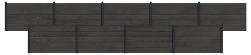 vidaXL Zaunelement 9 pcs WPC und Aluminium Schwarz - Modernes Zaunelement für Privatsphäre und Sicherheit im Außenbereich. Robustes WPC und Aluminium bieten Flexibilität und Wetterbeständigkeit. Schnelle Montage durch 9 Module und stabile Pfosten.