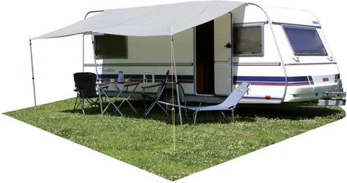 Eurotrail Basic Sonnendach 350x240cm grau - Wohnwagen Sonnensegel, vielseitig einsetzbar als Schattenspender und Überdachung für Gasflaschen und Deichsel.