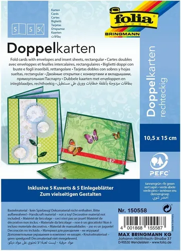 folia Klappkarten-Set 105 x 150 mm tannengrün