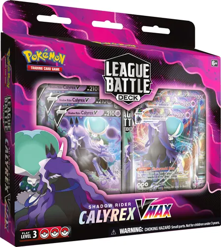 Pokémon Calyrex VMax League Battle Deck Shadow Rider - Sammelkarten-Deck mit Shadow Rider Calyrex VMAX, ideal für erfahrene Trainer! Enthält 60 Karten, Deckbox, Würfel und Strategien für den Sieg!