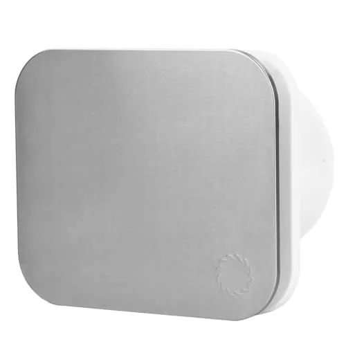 Turbionaire TREND 100 SSS Badlüfter, Edelstahlfront, Ø100 mm, Perimeterabsaugung, leise, 35 Pa, Rückschlagklappe, IPX4 Spritzwasserschutz, Wand-/Deckenmontage, 3 Jahre Garantie.