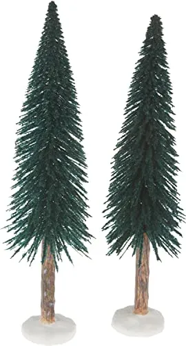 VBS Miniatur Tanne Abies 2 Stk Tannenbaum 19 cm Kunststoff Polyresin Winter Deko Baum Modellbau Puppenhaus Diorama Set