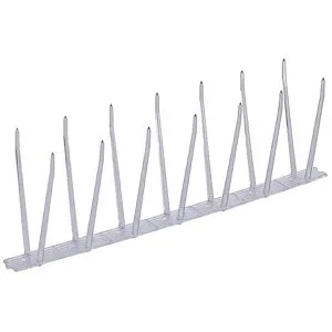 Swissinno Vogelabwehr Taubenspikes, 1 Meter, Spikes aus Kunststoff, transparent, 2-reihig, 3 Stück