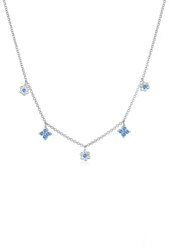 Elli Kette mit Anhänger Kristalle Blüte Blume 925 Sterling Silber, Blume