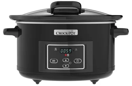 Crock-Pot CSC052X Schongarer 4,7 l Schwarz, Silber - Schongarer mit 4,7 l Kapazität, ideal für die Zubereitung von köstlichen, langsam gegarten Gerichten für die ganze Familie.