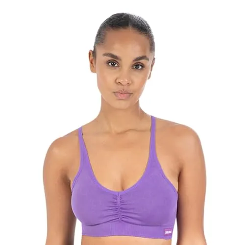 SMILODOX Sport BH Damen Batik Scrunch Icon, Shaped Fit, Blickdicht Push Up BH, V-Ausschnitt BH ohne Bügel, herausnehmbare Cups, verstellbare Träger Bustier, Yoga, Fitness & Training