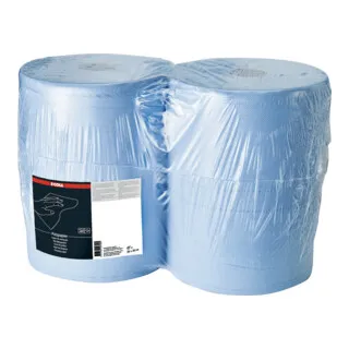 E-COLL Putzpapier 4317784547420 - 1000 Blatt, 38x36cm - Reinigungstücher, hochwertige Putzrolle mit guter Papierstärke, nassfest und für direkten Lebensmittelkontakt zugelassen, ideal für effektives Trocknen und Polieren.