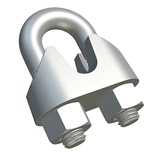 M8 Seilklemme Drahtseilklemme Bugeform Stahl Drahtseilclip Stahlseilklemmgriff U-Bolzen-Sattel Verzinkte Befestigung aus legiertem Stahl für Rigging- und Spannseile Drähte 8mm DIN741 (18 Stück)