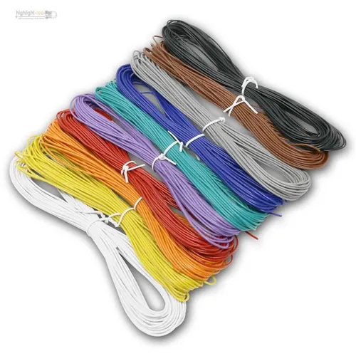 100m Litze Set 0,14mm², Kupfer-Schalt-Litze flexiebel, 10 Farben Kabel à 10m