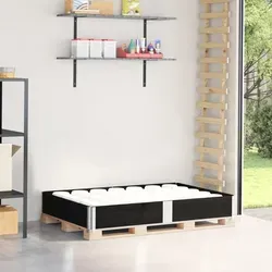 vidaXL Paletten-Aufsatzrahmen Schwarz 150x100 cm aus Massivholz Kiefer - Bürostühle: Robuster Aufsatzrahmen aus massivem Kiefernholz, ideal für stapelbare Lösungen und vielseitig einsetzbar, z.B. als Hochbeet.