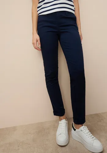 Lässige Chinohose mit Pattentaschen in Gr. 44 - Marine - Chinohose in lässiger Form mit seitlichen Eingrifftaschen und komfortabler Stretch-Qualität, ideal für Alltag und Freizeit.
