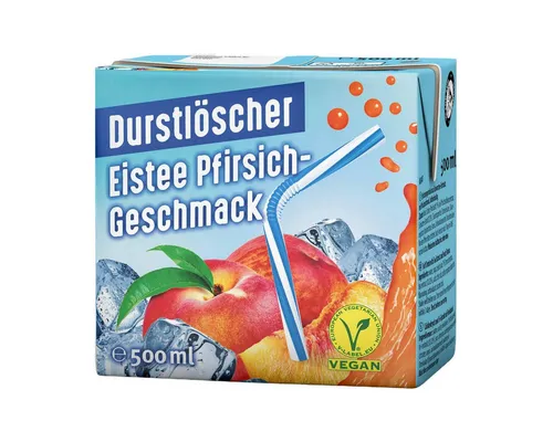 DURSTLOESCHER Softgetränk, Durstlöscher Eistee Pfirsich Fruchtsafterfrischunggetränk 500ml