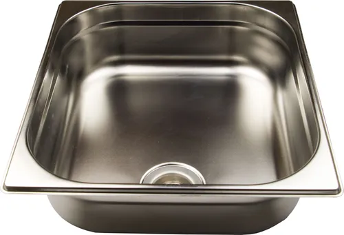AcMax Edelstahl Waschbecken 354mm x 325mm - Hochwertiges Edelstahl Waschbecken mit universal Ablaufventil, ideal für Gastronomie und Großküchen. Perfekte Lösung für Imbiss, Catering und Kantinen.