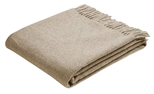 Bocasa by biederlack Plaid Wolle beige 130x170 cm - Teppiche und Decken: Hochwertige Sofadecke aus 100% Wolle, Öko-Tex zertifiziert, elegant und gemütlich, ideal für modernes Wohnen.