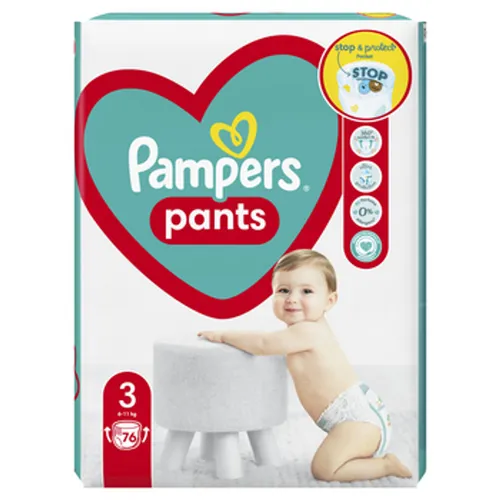 Pampers Pants Pieluchomajtki rozmiar 3, 6-11 kg 76 szt. Procter & 8006540069059