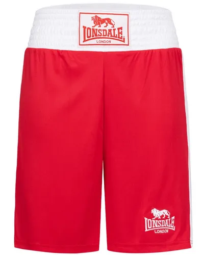 Lonsdale Herren Boxhose AMATEUR TRUNK Red XL - Hochwertige Wettkampfhose für Boxen und Training. Breiter elastischer Bund für optimalen Sitz und seitliche Splits für maximale Bewegungsfreiheit. Ideal für Sportler, die Komfort und Funktionalität suchen.