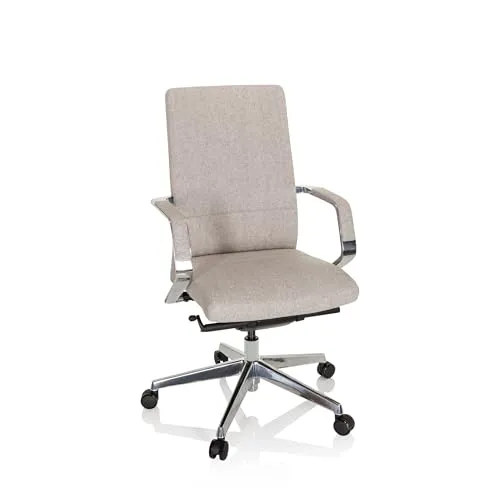 hjh OFFICE Profi Bürostuhl BESSONA Stoff - Bürostuhl mit elegantem Design, ideal für Büro und Wohnraum. Klare Linien und stylishe Armlehnen bieten Komfort und Stil für jeden Arbeitsplatz.