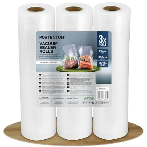 PORTENTUM Vakuumrollen 3 Rollen 20cm x 300cm