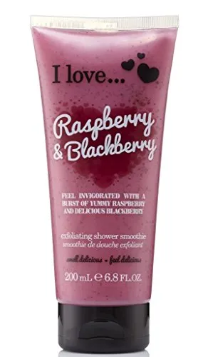 I LOVE Raspberry & Blackberry Exfoliating Shower Smoothie – Fruchtiges Duschpeeling mit Sheabutter – Beerenfrischer Duft – Vegan 200ml