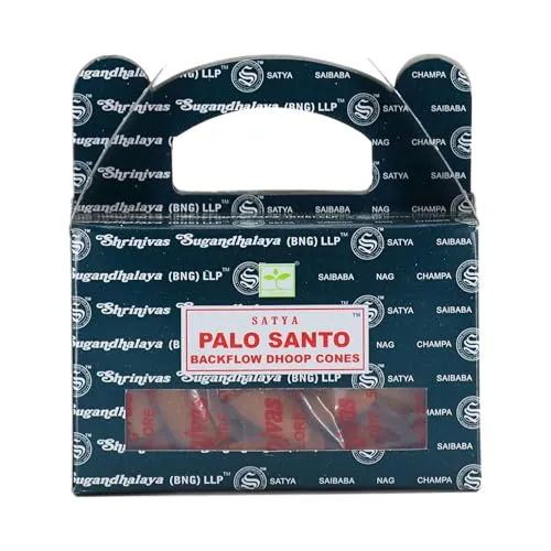 Rückfluss Räucherkegel für den Wasserfall Effekt, 24 handgerollte Kegel aus Indien für Entspannung und Meditation, auch im 3er Set (Palo Santo)