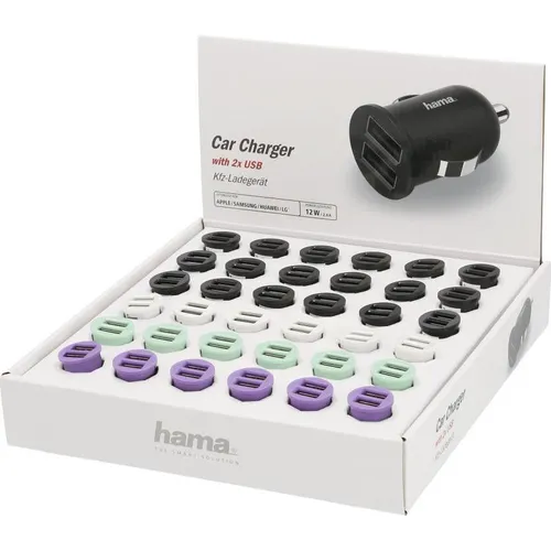 Hama Kfz-Ladegerät, 2-fach USB, 2.4 A, 36 Stück im Display (00210545)