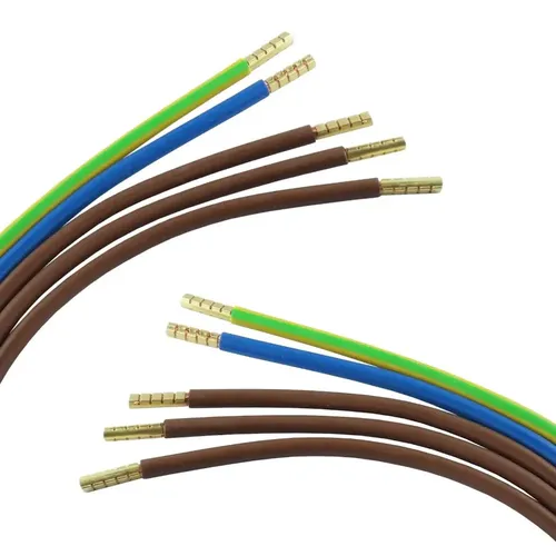16mm² Elektro-Verdrahtungssatz für Zählerschrank - Schaltschrankzubehör, ideal für Elektroverdrahtung mit hoher Stromstärke, inklusive 3x braun und 1x blau/grün-gelb Kabel.