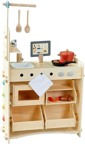 Haba Kaufladen Spielset Creative Play 3 in 1 bunt - Holzspielzeug mit umfangreicher Ausstattung, ideal für kreatives Rollenspiel ab 3 Jahren